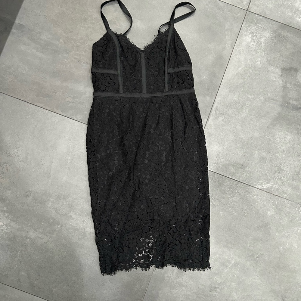 Express Black Lace Detail Dress